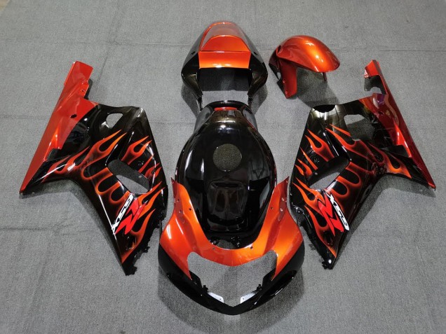Gloss Black and Orange 2001-2003 Suzuki GSXR 600-750 Fairings Factory Gloss Black and Orange 2001-2003 Suzuki GSXR 600-750 Fairings Factory