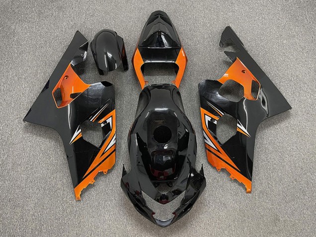 Gloss Black and Orange 2004-2005 Suzuki GSXR 600-750 Fairings Factory Gloss Black and Orange 2004-2005 Suzuki GSXR 600-750 Fairings Factory