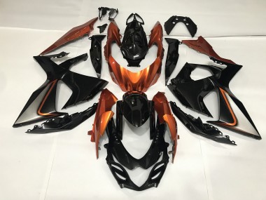 Gloss Black and Shiny Orange 2009-2016 Suzuki GSXR 1000 Fairings Factory