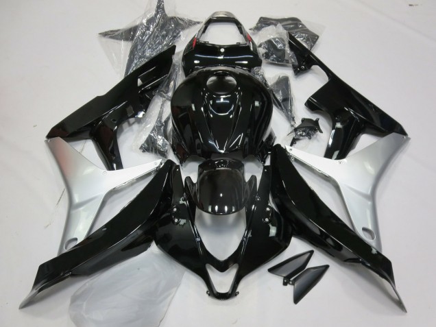 Gloss Black and Silver 2007-2008 Honda CBR600RR Fairings Factory Gloss Black and Silver 2007-2008 Honda CBR600RR Fairings Factory