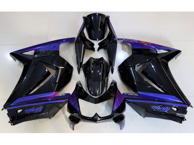 Gloss Black & Blue 2008-2013 Kawasaki Ninja 250 Fairings Factory Gloss Black & Blue 2008-2013 Kawasaki Ninja 250 Fairings Factory