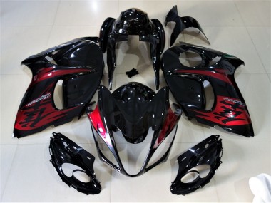 Gloss Black & Candy Red 2008-2019 Suzuki GSXR 1300 Fairings Factory
