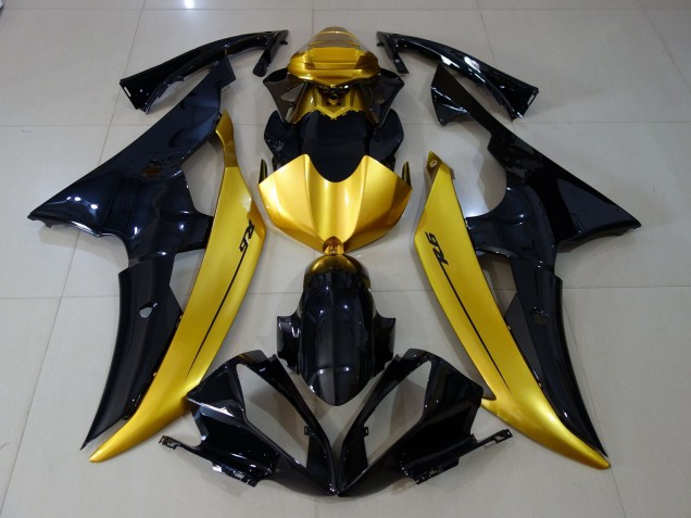 Gloss Black & Gold 2008-2016 Yamaha R6 Fairings Factory Gloss Black & Gold 2008-2016 Yamaha R6 Fairings Factory