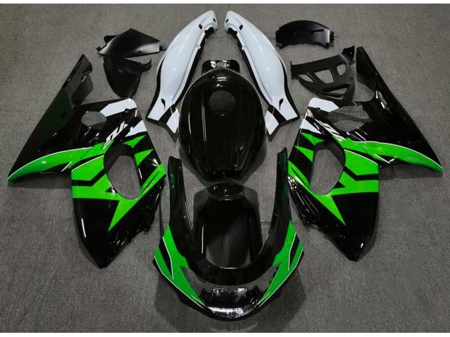 Gloss Black Green and White 1998-2007 Yamaha YZF600 Fairings Factory Gloss Black Green and White 1998-2007 Yamaha YZF600 Fairings Factory
