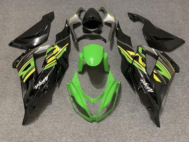 Gloss Black & Green Racing 2013-2018 Kawasaki ZX6R Fairings Factory