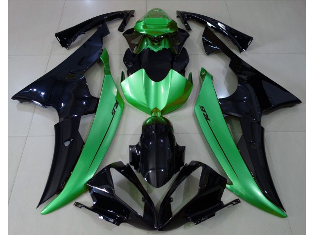 Gloss Black & Light Green 2008-2016 Yamaha R6 Fairings Factory Gloss Black & Light Green 2008-2016 Yamaha R6 Fairings Factory