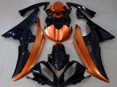 Gloss Black & Light Orange 2008-2016 Yamaha R6 Fairings Factory