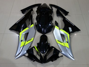Gloss Black & Silver 2008-2016 Yamaha R6 Fairings Factory