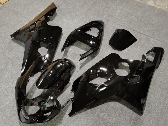 Gloss Black with Blue Decals 2004-2005 Suzuki GSXR 600-750 Fairings Factory Gloss Black with Blue Decals 2004-2005 Suzuki GSXR 600-750 Fairings Factory