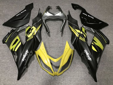 Gloss Black & Yellow 2013-2018 Kawasaki ZX6R Fairings Factory