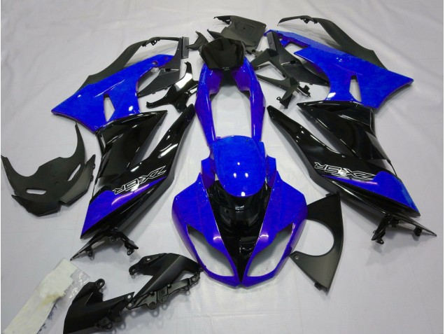 Gloss Blue and Black 2009-2012 Kawasaki ZX6R Fairings Factory Gloss Blue and Black 2009-2012 Kawasaki ZX6R Fairings Factory