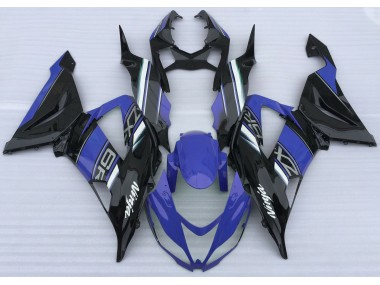 Gloss Blue and Black 2013-2018 Kawasaki ZX6R Fairings Factory
