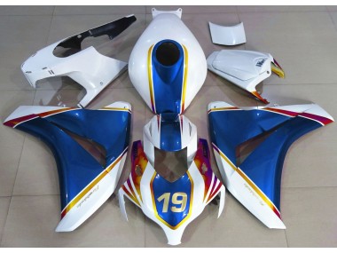 Gloss Blue and White 2008-2011 Honda CBR1000RR Fairings Factory