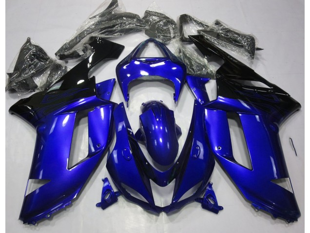Gloss Blue & Black 2007-2008 Kawasaki ZX6R Fairings Factory Gloss Blue & Black 2007-2008 Kawasaki ZX6R Fairings Factory