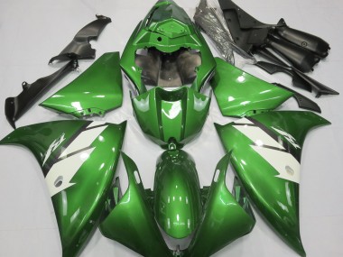 Gloss Green & White 2013-2014 Yamaha R1 Fairings Factory