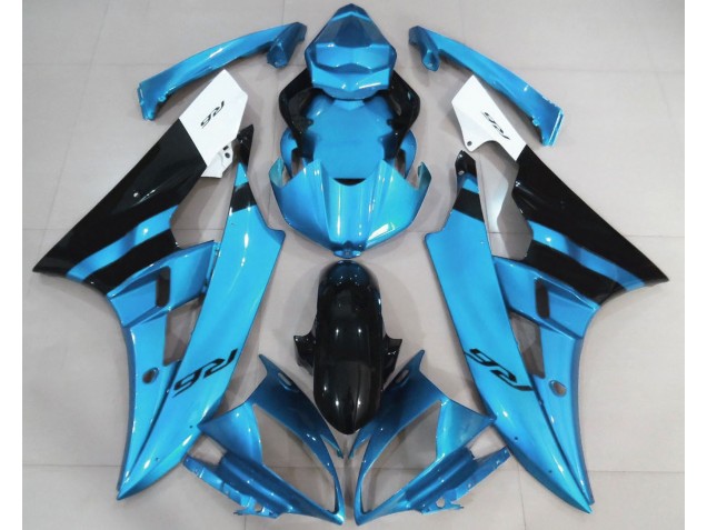 Gloss Light Blue and Black 2006-2007 Yamaha R6 Fairings Factory Gloss Light Blue and Black 2006-2007 Yamaha R6 Fairings Factory