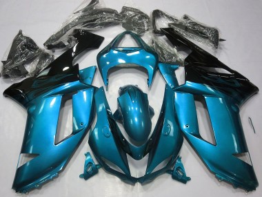 Gloss Light Blue & Black 2007-2008 Kawasaki ZX6R Fairings Factory