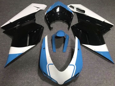 Gloss Light Blue White and Black 2007-2012 Ducati 848 1098 1198 Fairings Factory