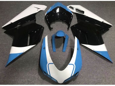 Gloss Light Blue White and Black 2007-2012 Ducati 848 1098 1198 Fairings Factory
