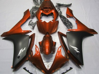 Gloss Orange and Black 2007-2008 Yamaha R1 Fairings Factory