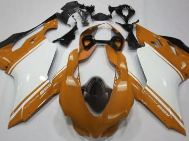 Gloss Orange White and Black Ducati 1199 Fairings Factory
