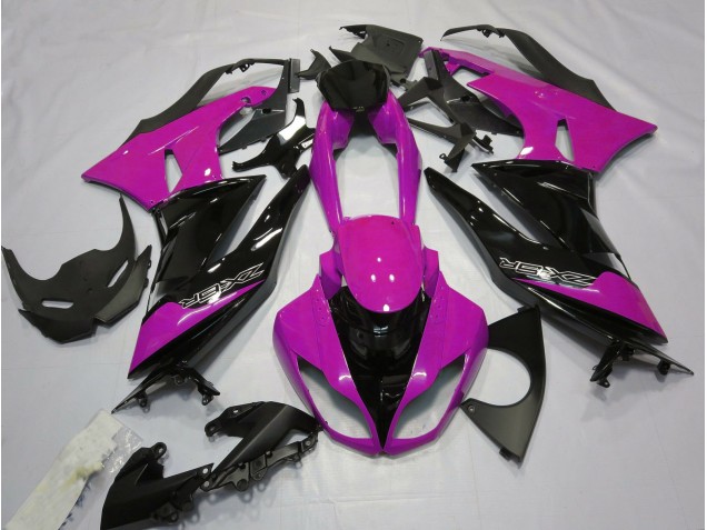 Gloss Pink and Black 2009-2012 Kawasaki ZX6R Fairings Factory Gloss Pink and Black 2009-2012 Kawasaki ZX6R Fairings Factory