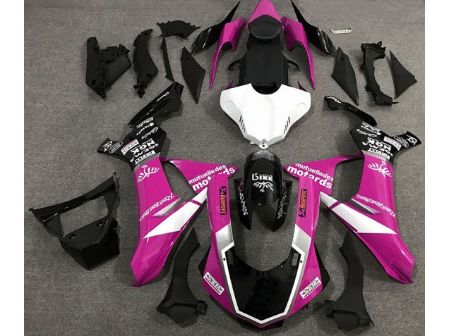 Gloss Pink Logo Style 2015-2019 Yamaha R1 Fairings Factory Gloss Pink Logo Style 2015-2019 Yamaha R1 Fairings Factory