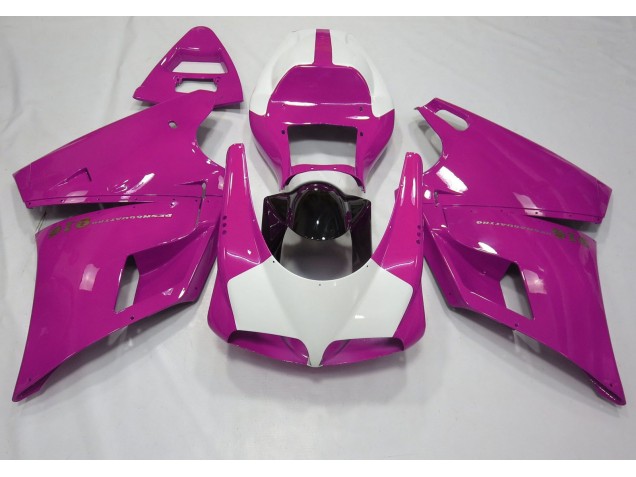 Gloss Pink & White 1993-2005 Ducati 996 748 916 998 Fairings Factory Gloss Pink & White 1993-2005 Ducati 996 748 916 998 Fairings Factory