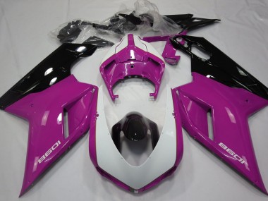 Gloss Pink & White 2007-2012 Ducati 848 1098 1198 Fairings Factory