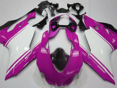 Gloss Pink White and Black Ducati 1199 Fairings Factory