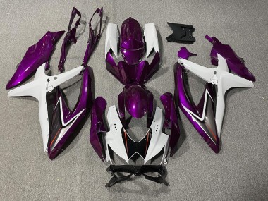 Gloss Purple and White 2008-2010 Suzuki GSXR 600-750 Fairings Factory