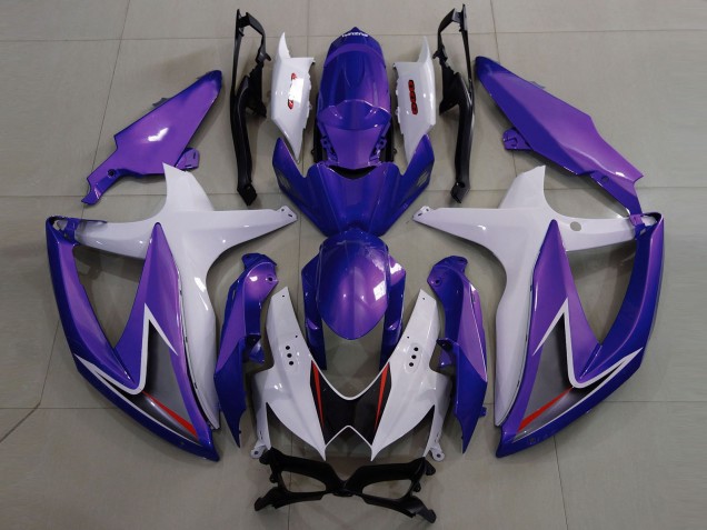 Gloss Purple & White 2008-2010 Suzuki GSXR 600-750 Fairings Factory Gloss Purple & White 2008-2010 Suzuki GSXR 600-750 Fairings Factory