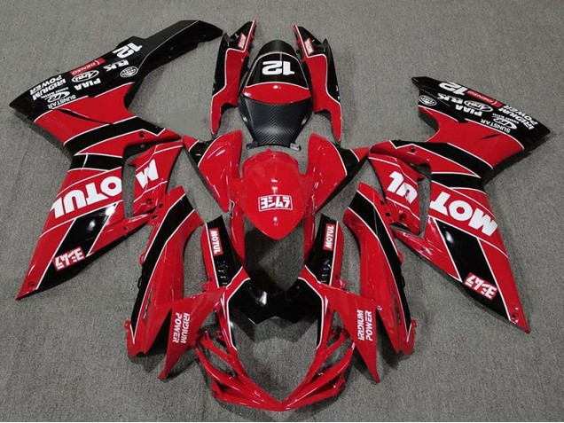 Gloss Red and Black Motul 2011-2020 Suzuki GSXR 600-750 Fairings Factory Gloss Red and Black Motul 2011-2020 Suzuki GSXR 600-750 Fairings Factory