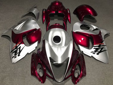 Gloss Red and Silver 2008-2019 Suzuki GSXR 1300 Fairings Factory