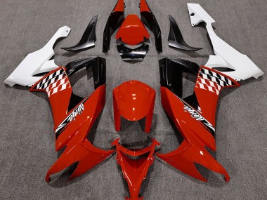 Gloss Red and White 2008-2010 Kawasaki ZX10R Fairings Factory
