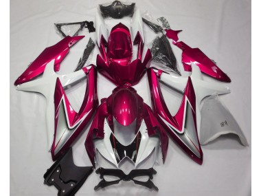 Gloss Red and White 2008-2010 Suzuki GSXR 600-750 Fairings Factory