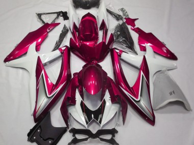 Gloss Red and White 2008-2010 Suzuki GSXR 600-750 Fairings Factory