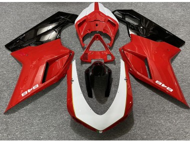 Gloss Red & White (848 Sticker) 2007-2012 Ducati 848 1098 1198 Fairings Factory