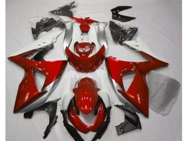 Gloss Red & White 2009-2016 Suzuki GSXR 1000 Fairings Factory
