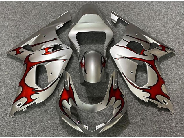 Gloss Silver & Red 2001-2003 Suzuki GSXR 600-750 Fairings Factory Gloss Silver & Red 2001-2003 Suzuki GSXR 600-750 Fairings Factory