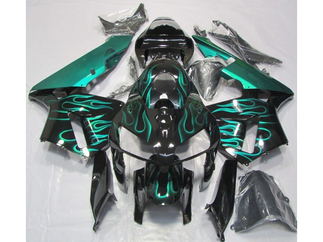 Gloss Teal Flame 2005-2006 Honda CBR600RR Fairings Factory Gloss Teal Flame 2005-2006 Honda CBR600RR Fairings Factory