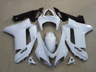 Gloss White 2007-2008 Kawasaki ZX6R Fairings Factory