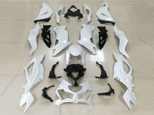 Gloss White 2019-2020 Kawasaki ZX6R Fairings Factory Gloss White 2019-2020 Kawasaki ZX6R Fairings Factory