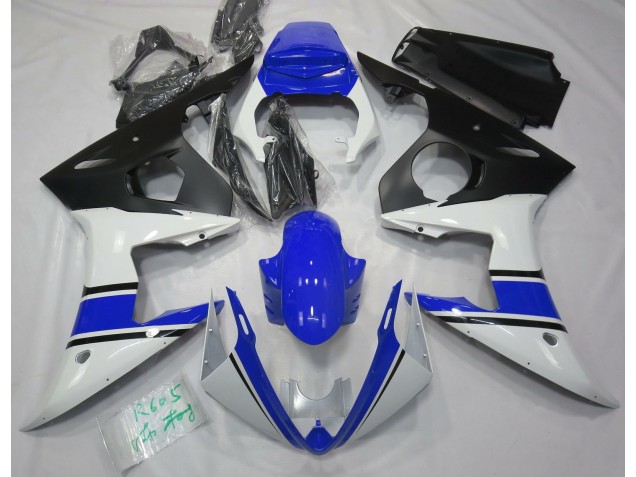 Gloss White and Blue 2003-2005 Yamaha R6 Fairings Factory Gloss White and Blue 2003-2005 Yamaha R6 Fairings Factory