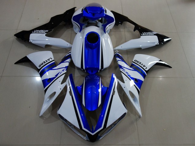 Gloss White and Blue 2004-2006 Yamaha R1 Fairings Factory Gloss White and Blue 2004-2006 Yamaha R1 Fairings Factory