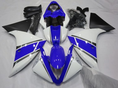 Gloss White and Blue 2009-2012 Yamaha R1 Fairings Factory