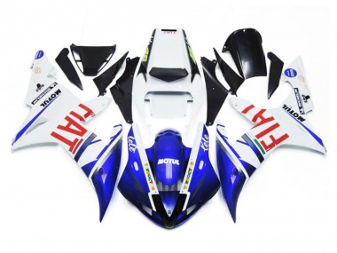 Gloss white and Blue Fiat 2002-2003 Yamaha R1 Fairings Factory