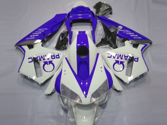 Gloss White and Blue PRAMAC 2003-2004 Honda CBR600RR Fairings Factory Gloss White and Blue PRAMAC 2003-2004 Honda CBR600RR Fairings Factory