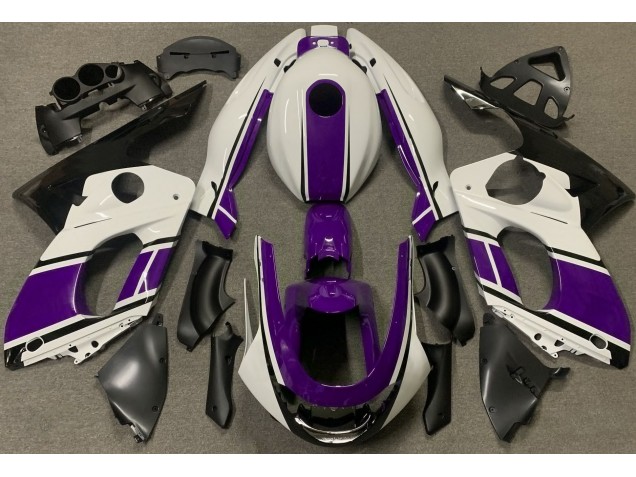 Gloss White and Dark Purple 1998-2007 Yamaha YZF600 Fairings Factory Gloss White and Dark Purple 1998-2007 Yamaha YZF600 Fairings Factory