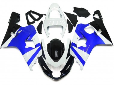 Gloss White and Gloss Blue 2004-2005 Suzuki GSXR 600-750 Fairings Factory